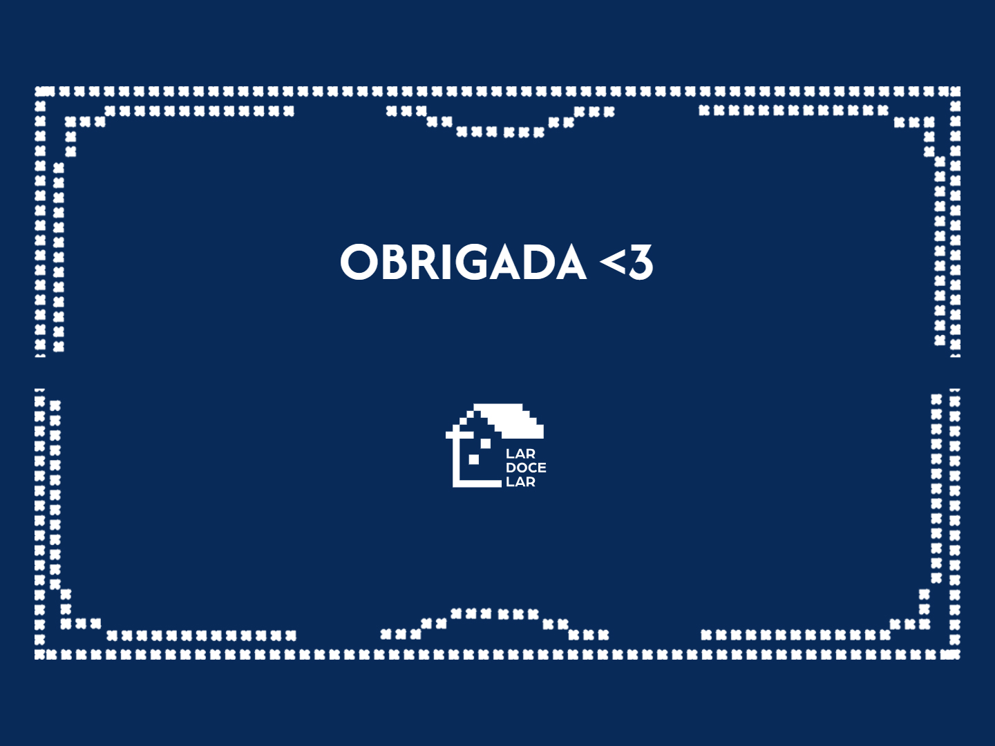 O ecrã azul de envio bem-sucedido, onde se lê 'Obrigada' e um emoticon de um coração.