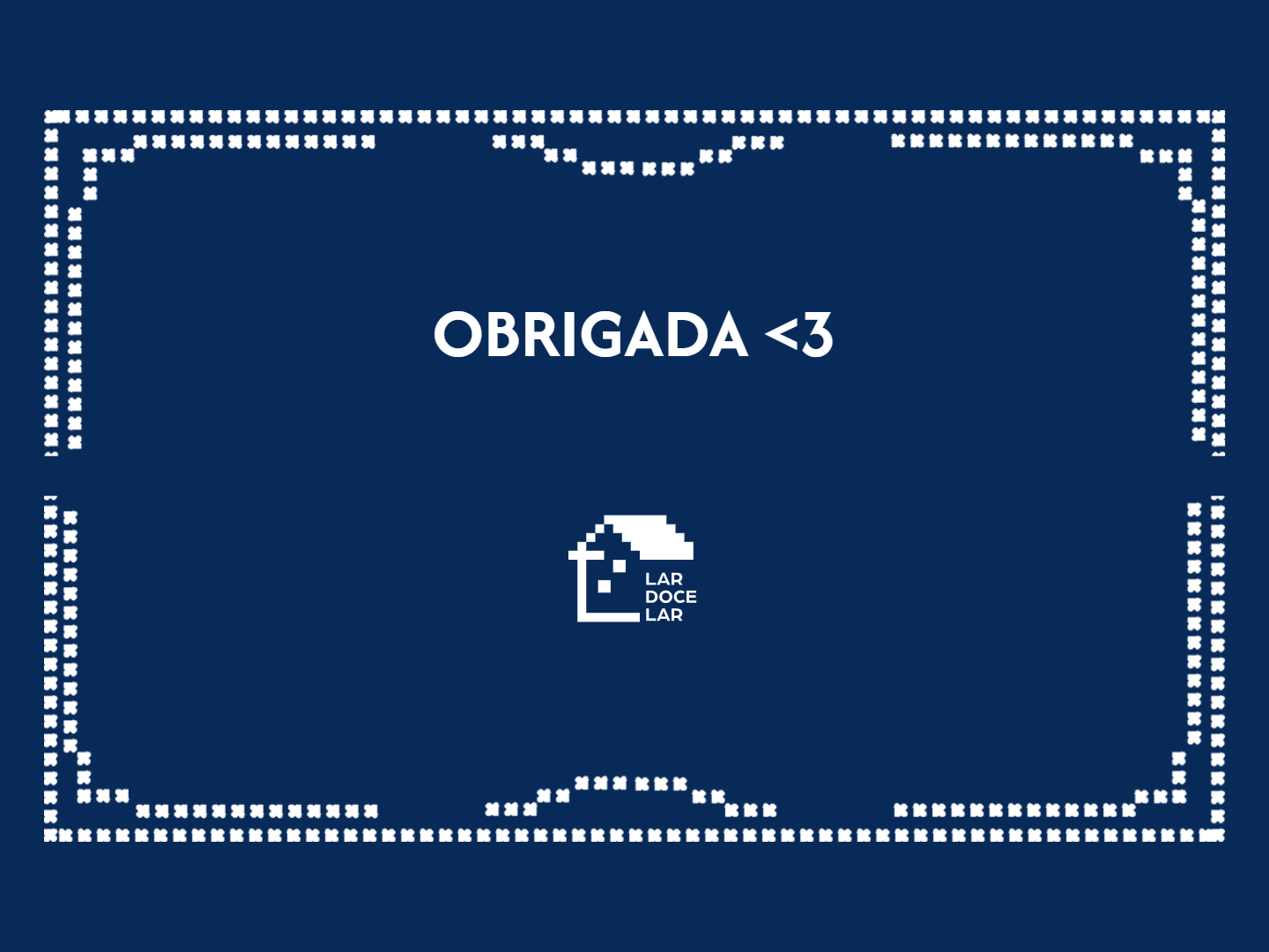 O ecrã azul de envio bem-sucedido, onde se lê 'Obrigada' e um emoticon de um coração.